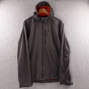 Jack Wolfskin Stormlock Hyproof Softshell Jacket Men's XL Gray‎ Orange Hooded